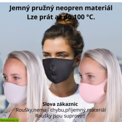 Dedra Rouška z jemného neopren materiálu růžová