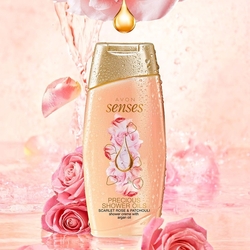 Avon sprchový gel Senses PRECIOUS s vůní růže a pačuli 250 ml 
