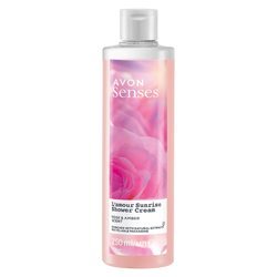 Avon Sprchový gel Senses krémový L´AMOUR SUNRISE s vůní růže a ambry 
