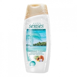 Avon Sprchový gel Senses krémový CARIBBEAN COLADA s vůní papáji a kokosu 250 ml 