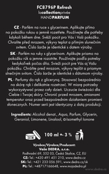 Parfém na ruce  ve spreji s 80% alkoholu REFRESH 100 ml 