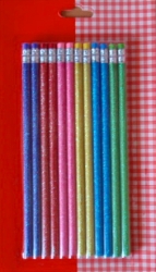 Tužky s gumou třpytivé - sada 12 ks