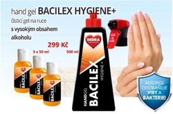 Čisticí gel na ruce s vysokým obsahem alkoholu HANDGEL BACILEX H