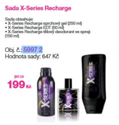 Avon Pánská sada X-SERIES RECHARGE EDT 50 ml +sprchový gel + tělový deodorant
