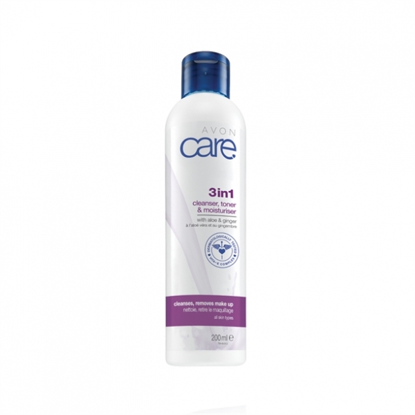 Čistící pleťový gel 3v1 s výtažky z aloe a zázvoru Avon Care 200 ml