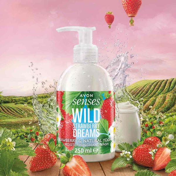 Avon Tekuté mýdlo Senses WILD DREAMS hydratační s vůní lesní jahody 250 ml 