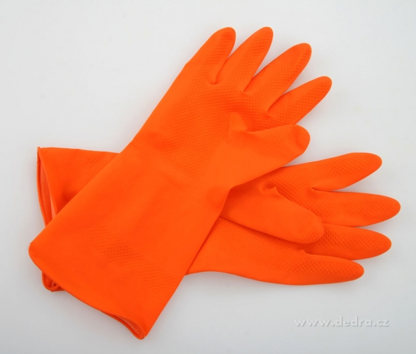 Gumové ochranné rukavice oranžové