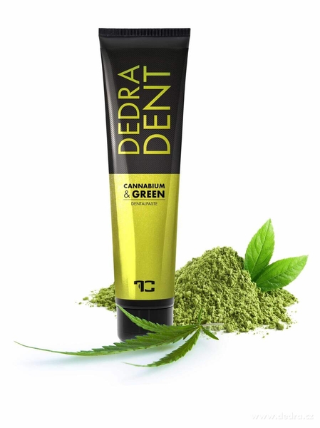Zubní pasta přírodní Dedra Dent CANNABIUM & GREEN s konopným olejem, zeleným ječmenem a extraktem ze zeleného čaje Matcha100 ml